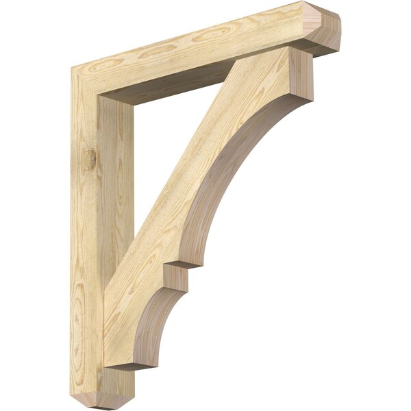 Ekena Millwork Balboa Craftsman Rough Sawn Bracket w/ Offset Brace, Douglas Fir, 6"W x 34"D x 38"H BKT0604X34X38BOA04RDF - main